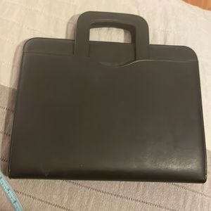 Modern black leather briefcase